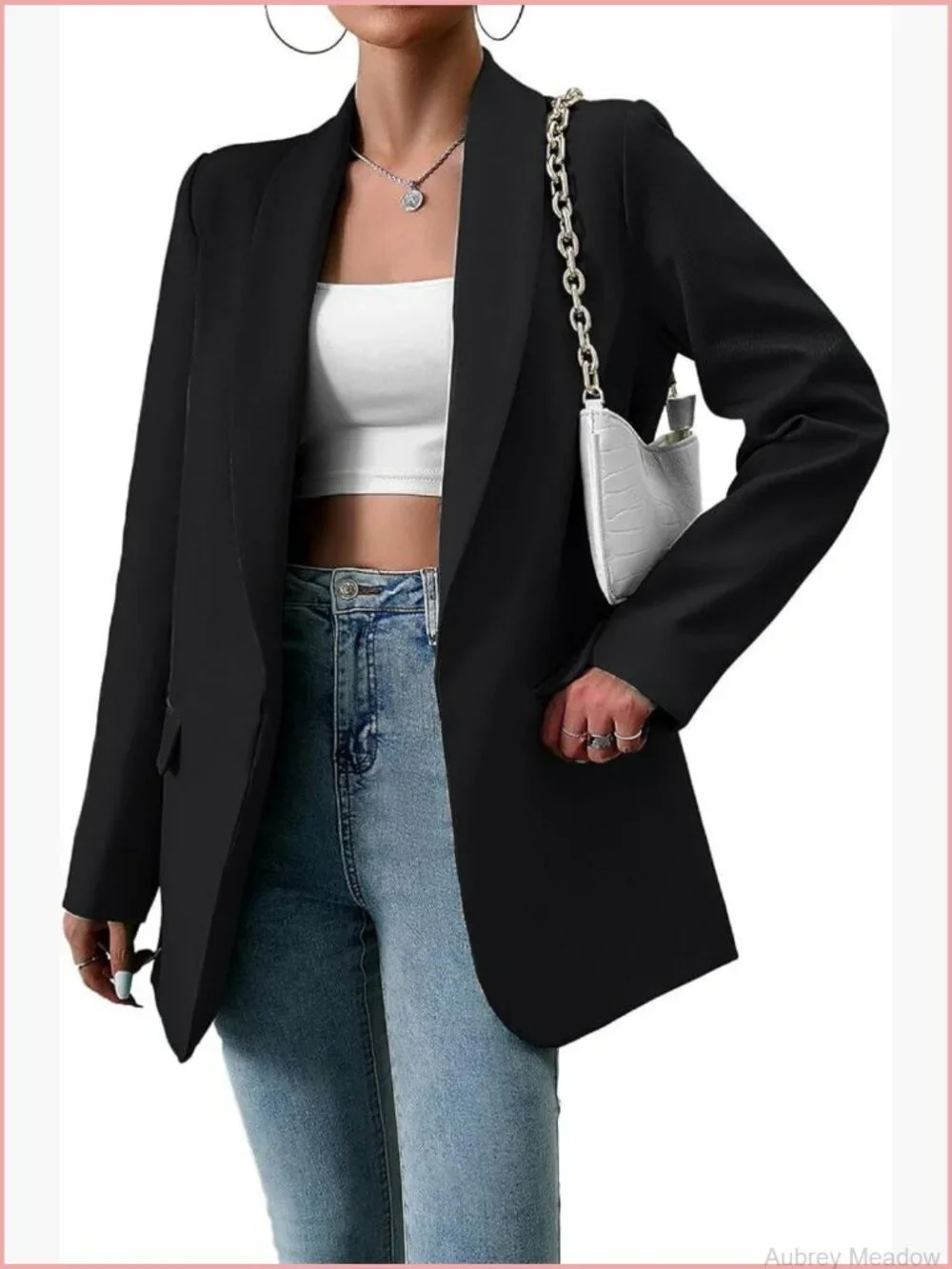 Shawl Collar Blazer Long Sleeve Open Front Slim Fit Work Office Jacket